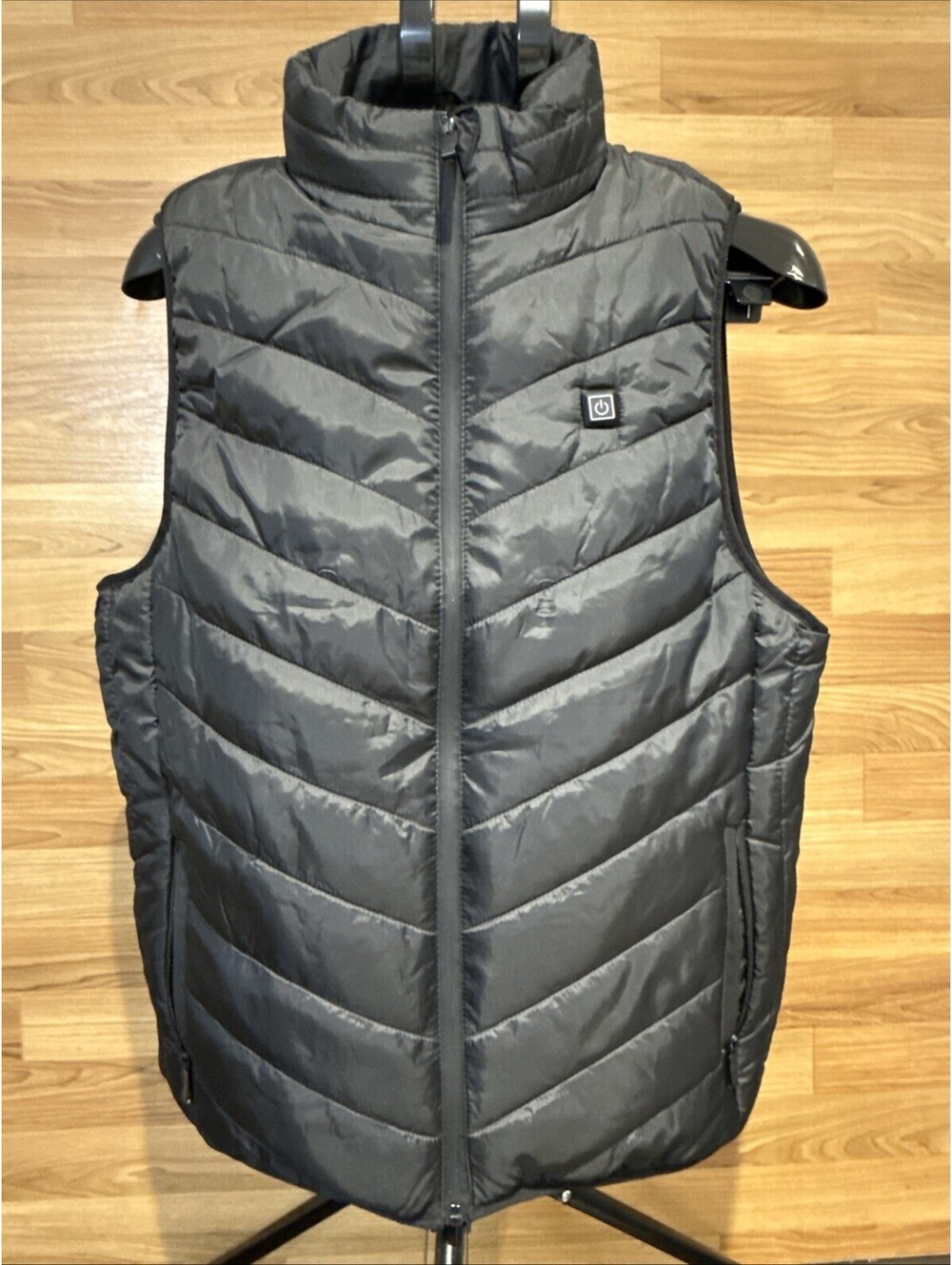USB Heated Vest Size S Black Quilted 3 Heat Settings Tested Working Winter